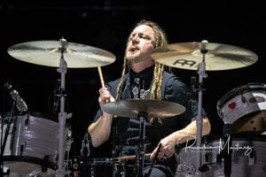 Shinedown drummer Barry Kerch; photo Reuben Martinez